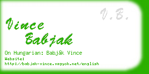 vince babjak business card
